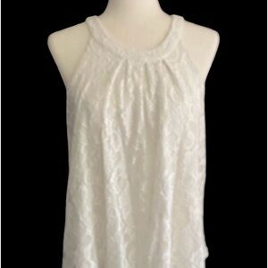 CABLE & GAUGE-CREAM COLOR LACE TOP-SIZE LARGE